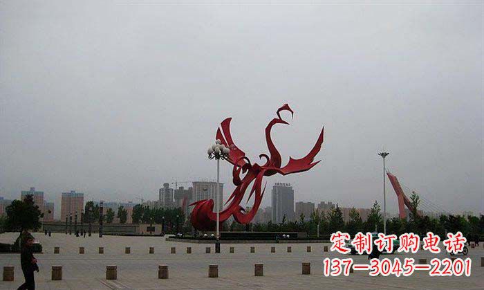 山东广场不锈钢凤凰展翅雕塑
