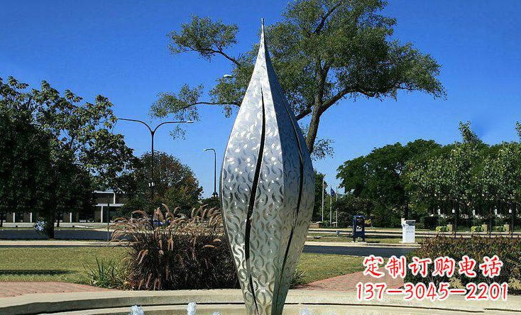 山东锦绣花骨朵不锈钢喷泉雕塑