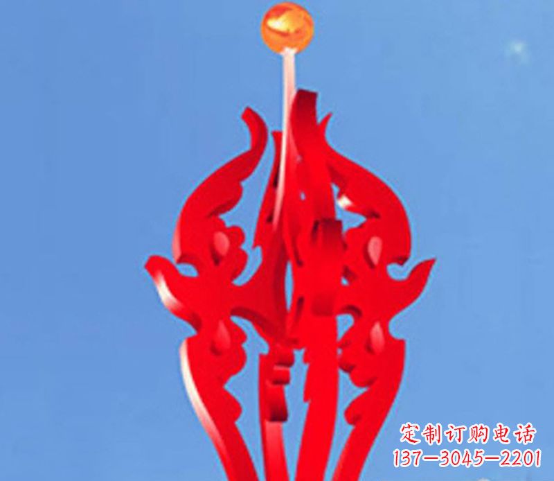 山东广场不锈钢火苗抽象雕塑