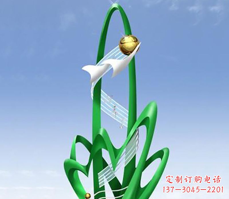 山东广场不锈钢树叶景观雕塑