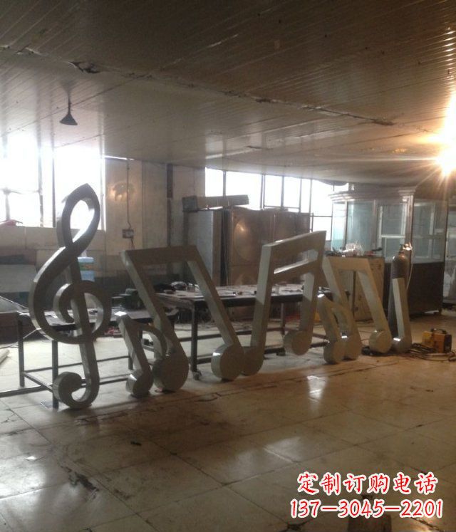 山东精致不锈钢音符景观雕塑