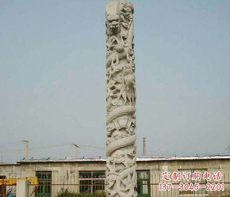 山东中领雕塑——独具特色的大理石盘龙柱雕塑