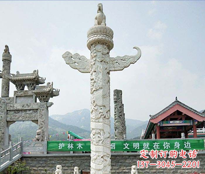 山东广场景观大理石华表石雕