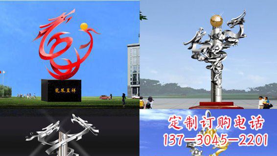 山东中领雕塑:传递意义的龙凤呈祥不锈钢雕塑