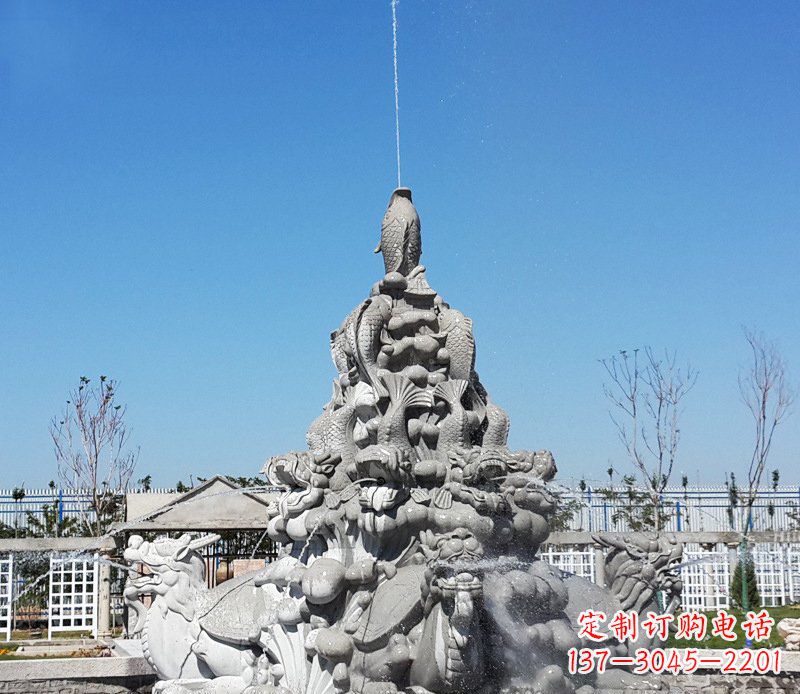 山东令人称羡的广场龙龟喷泉石雕