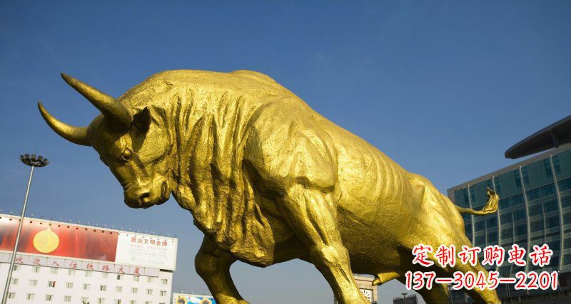 山东广场牛动物铜雕