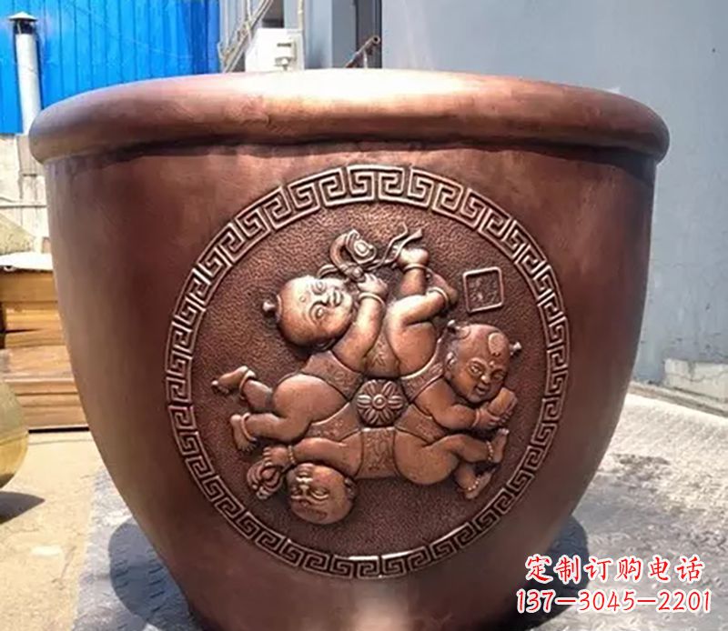 山东广场水缸铜雕塑