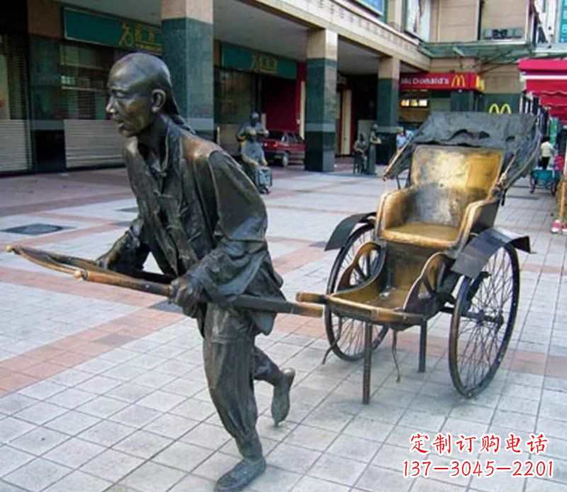山东黄包车雕塑,艺术品级的装饰