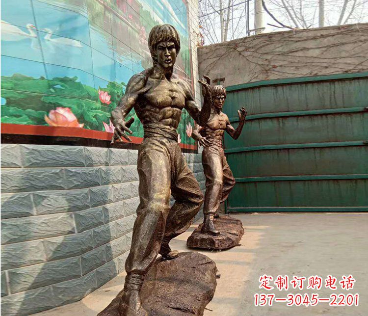山东专业定制李小龙铜雕小品