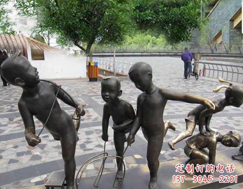 山东专业定制广场铜雕儿童雕塑