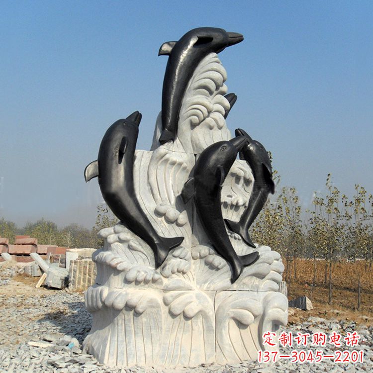 山东中领雕塑公司推出一款新的艺术品——海豚石…