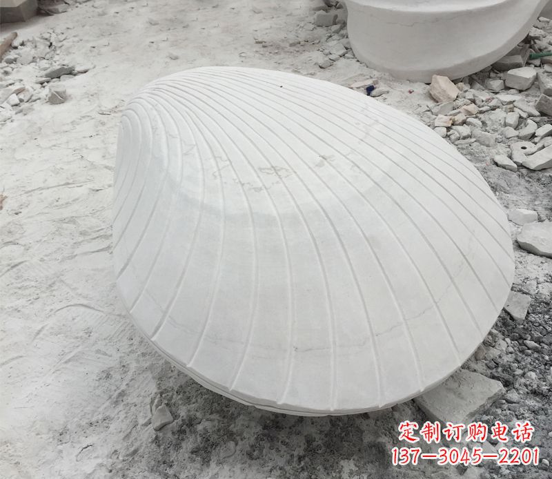 山东用贝壳雕刻出美丽的汉白玉雕塑