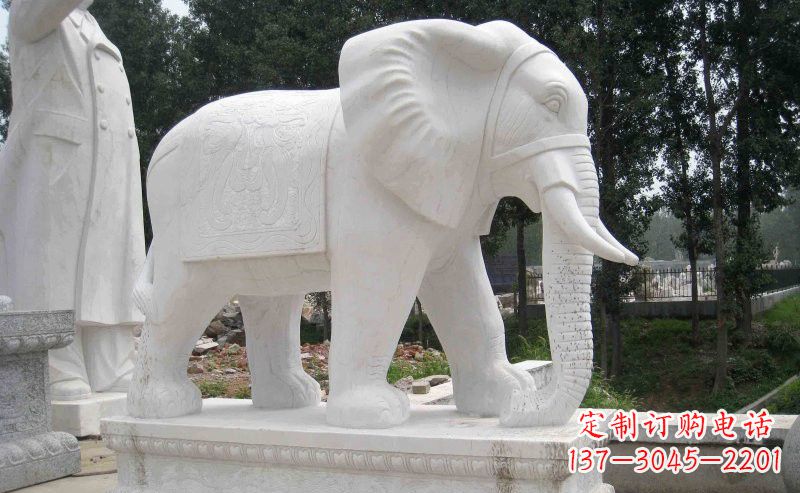 山东汉白玉大象雕塑