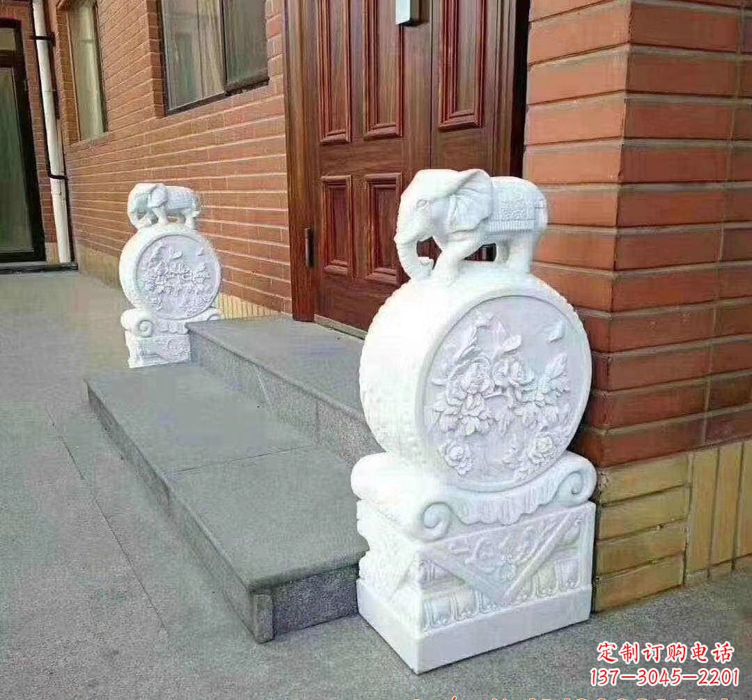 山东汉白玉大象雕塑,令家庭美景更加完美