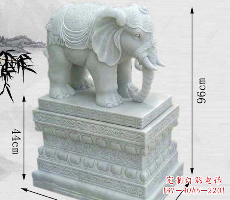 山东令人惊叹的汉白玉大象门口雕塑