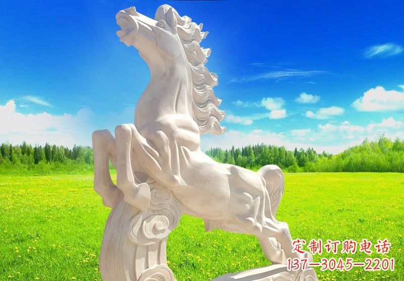 山东汉白玉广场奔马石雕