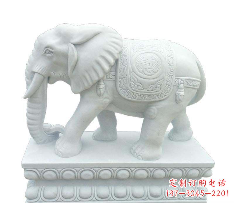 山东汉白玉吉祥大象