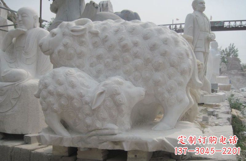 山东中领雕塑:绵羊雕塑,汉白玉精美手工制作