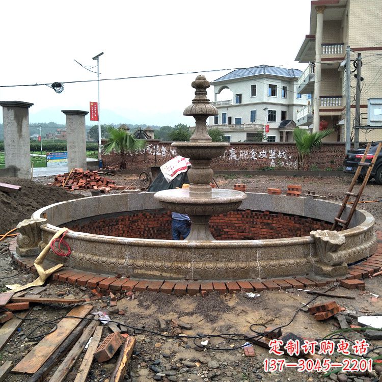 山东汉白玉喷泉石雕
