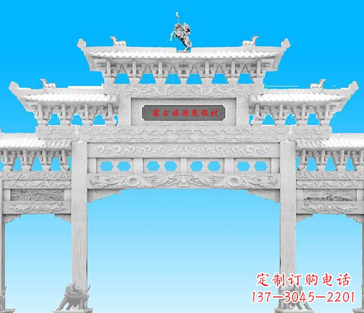 山东汉白玉牌楼雕塑