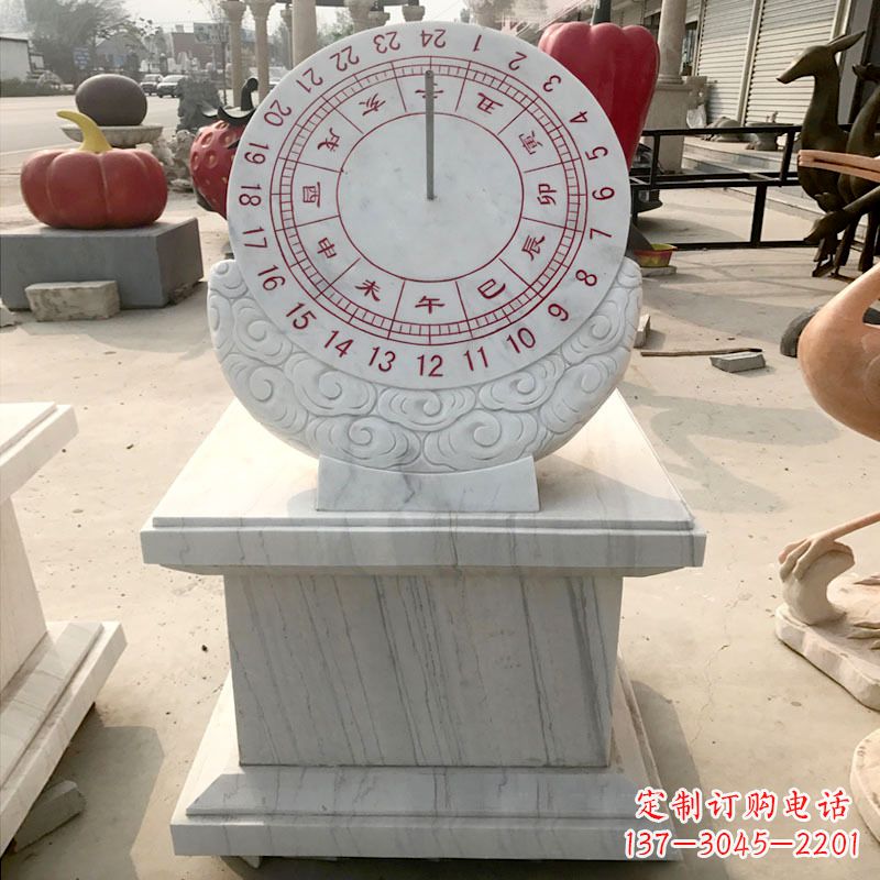 山东精美汉白玉日晷石雕,给您带来精致的收藏价值