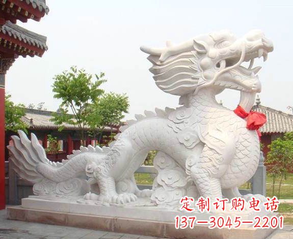 山东汉白玉生肖龙雕,精致传承岁月之美