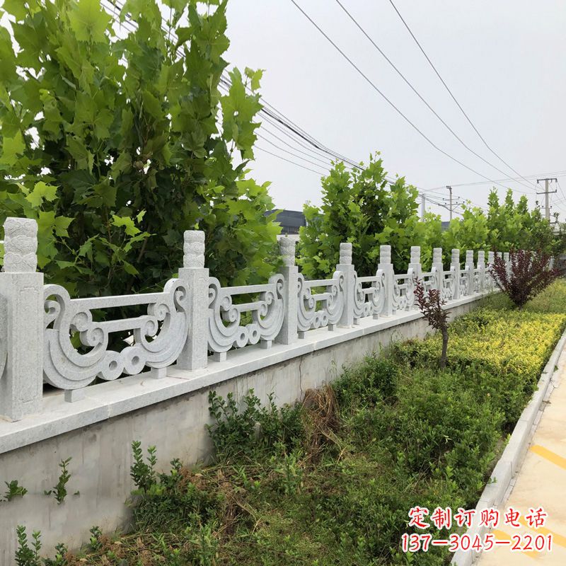 山东汉白玉石栏杆雕塑,精雕细琢,精美无比