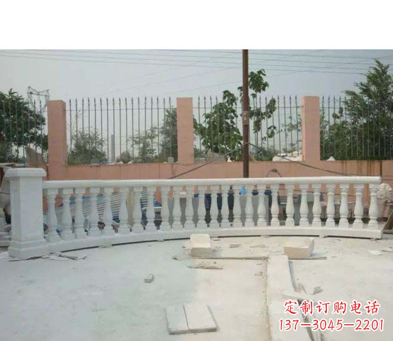 山东精致白玉石栏杆雕塑