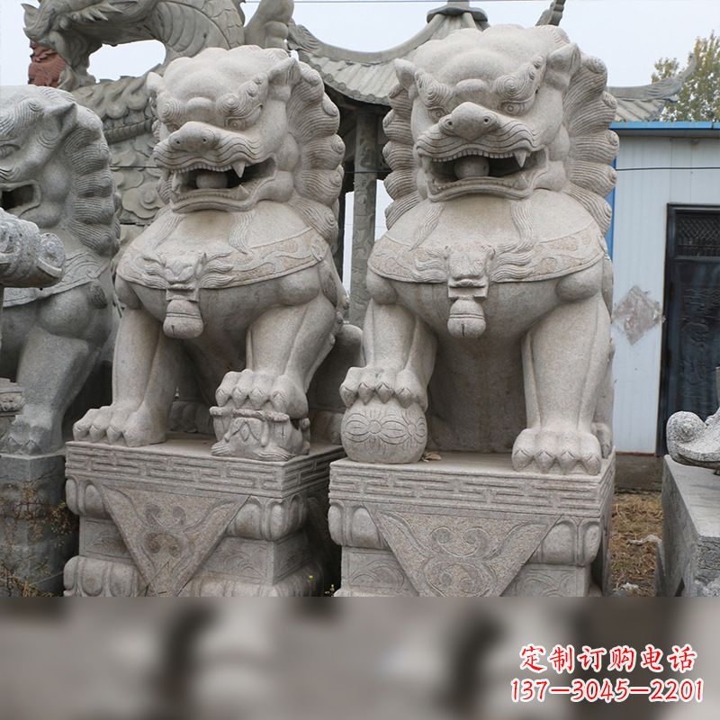 山东汉白玉天安门石狮子