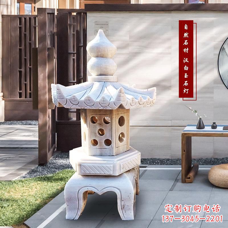 山东中领雕塑-经典经典汉白玉灯笼园林雕塑
