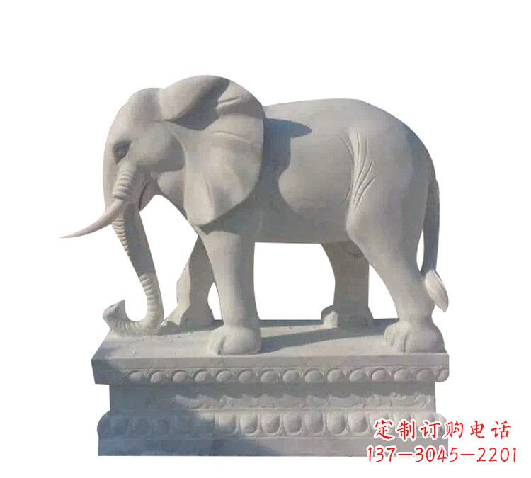 山东精美绝伦的汉白玉大象雕塑