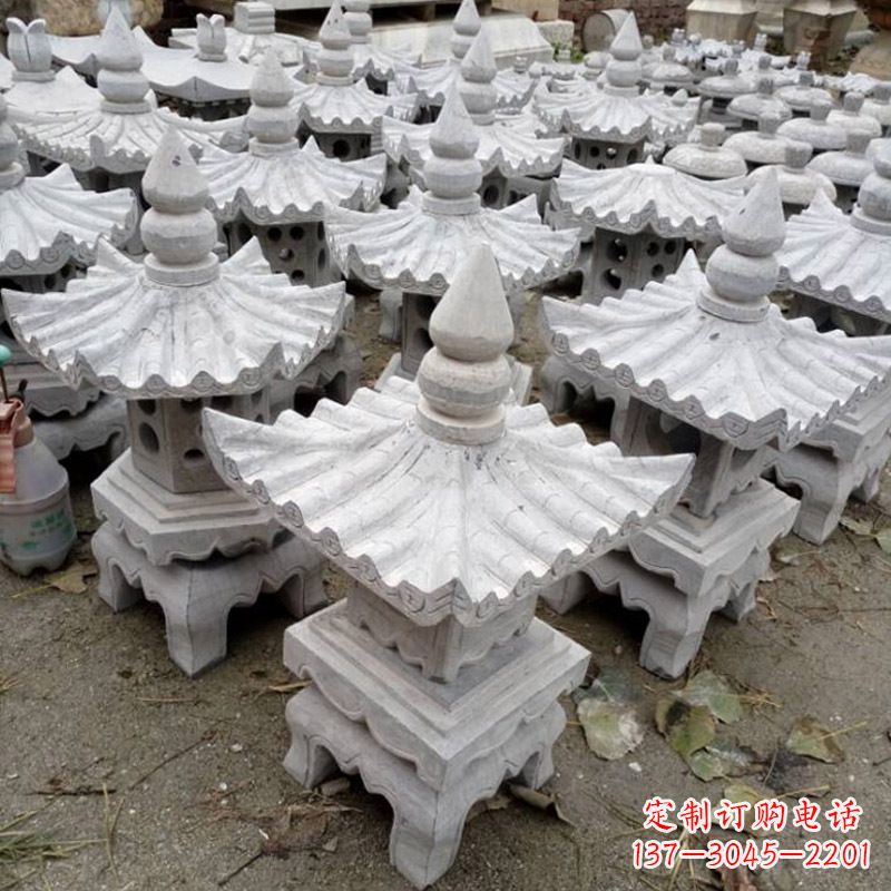 山东汉白玉中式石灯笼