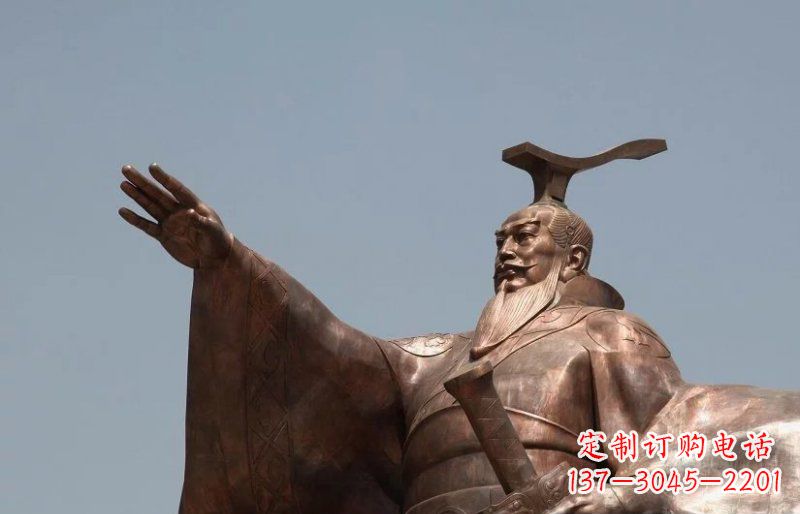 山东汉武帝铜雕，象征古代权力的神圣艺术