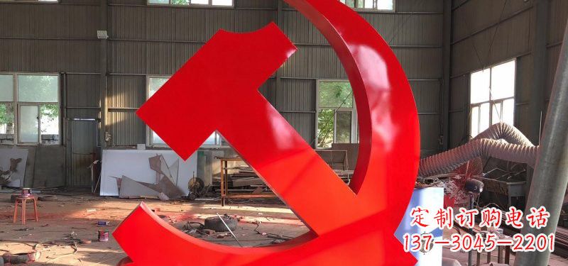 山东河南不锈钢党徽雕塑,精致而完美