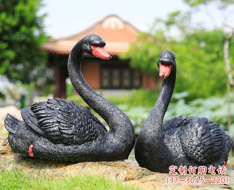 山东黑天鹅玻璃钢仿真雕塑