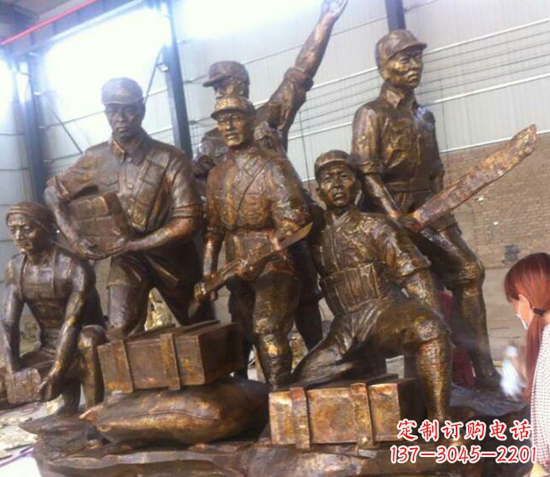 山东把热血历史纪念永久铸就——红军雕塑