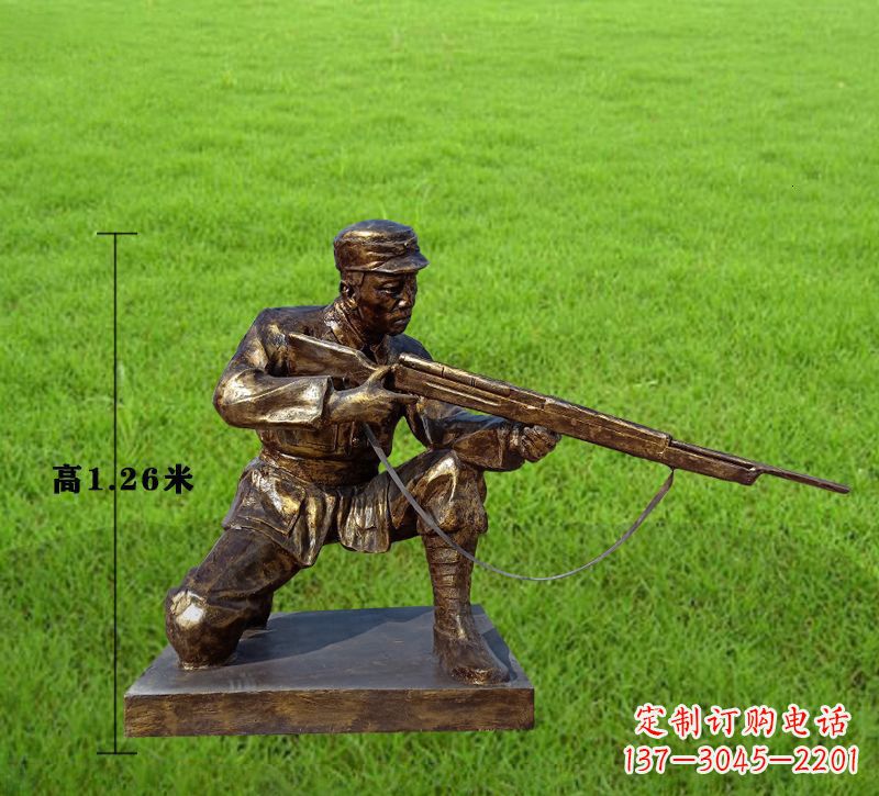 山东纪念红军铜像,精美文物雕塑