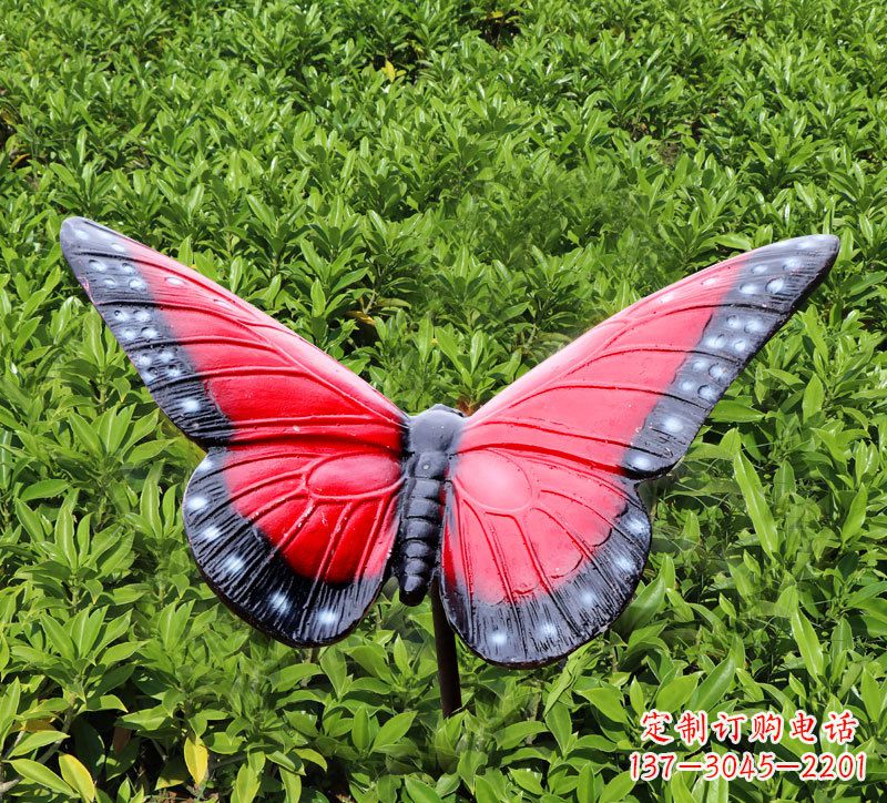山东红色玻璃钢树脂仿真蝴蝶插件