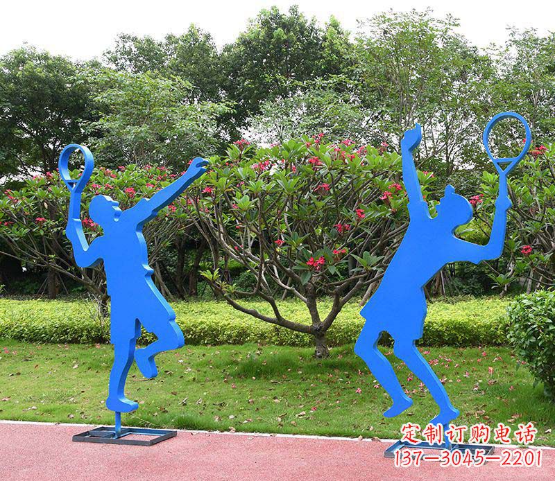 山东不锈钢羽毛球人物雕塑