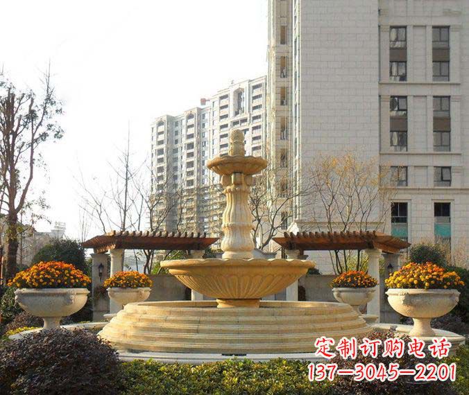 山东多层喷泉石雕,一个非凡的视觉盛宴