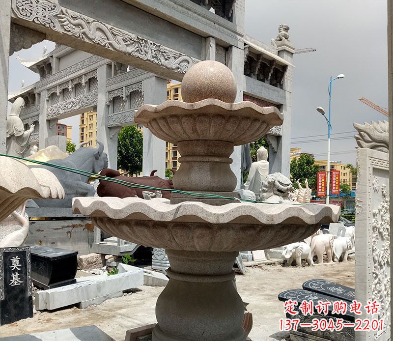 山东户外多层喷泉石雕 (4)