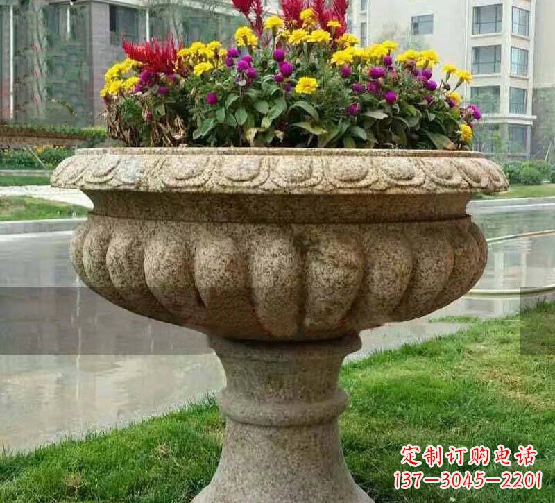 山东花岗岩小区花盆石雕,精美绝伦