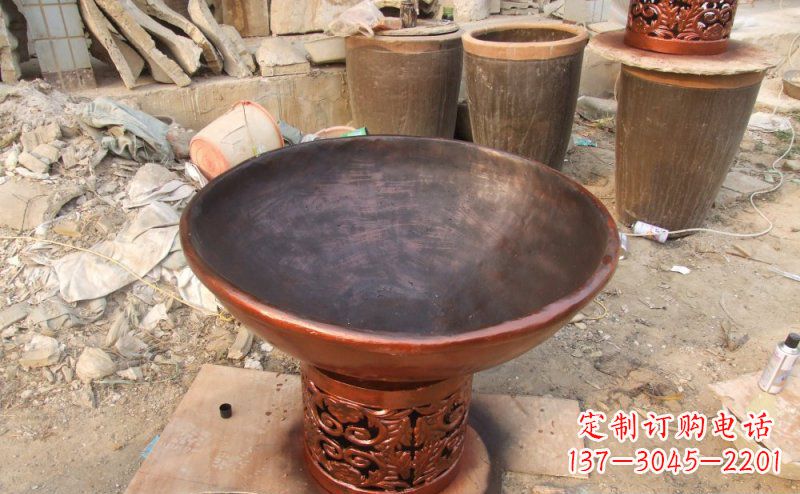 山东花盆公园景观铜雕