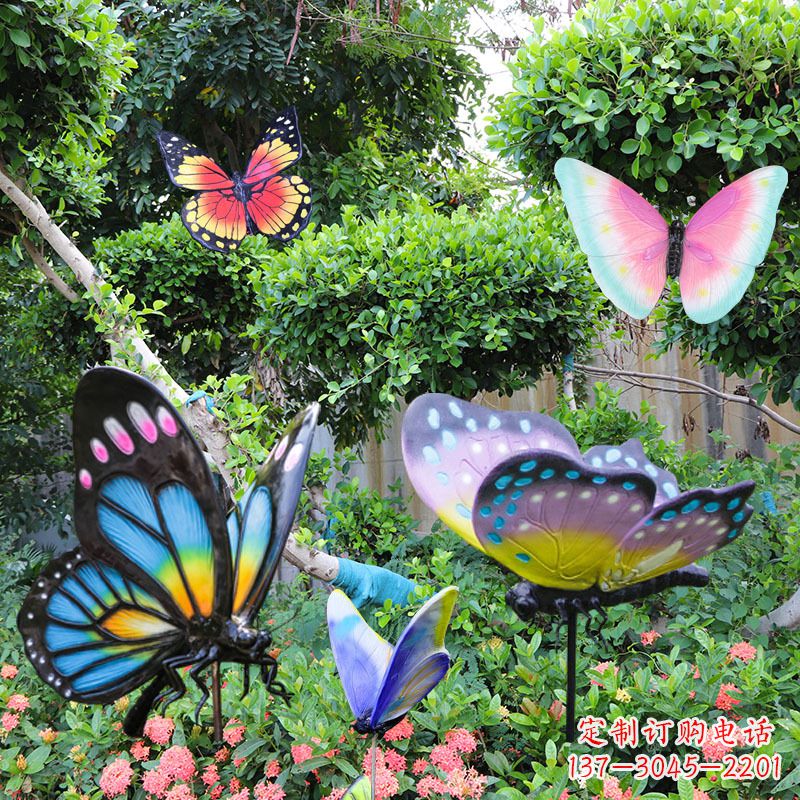 山东花园玻璃钢仿真蝴蝶雕塑