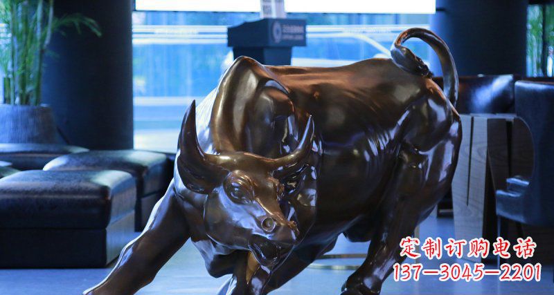 山东华尔街牛招财铜雕——精美装点空间,招财进宝