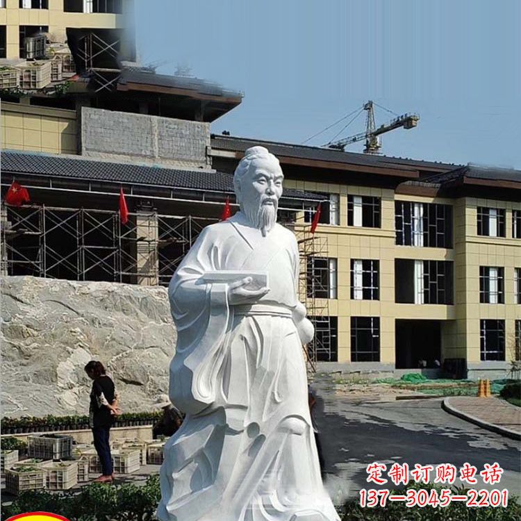 山东高雅精美的华佗白玉石雕像