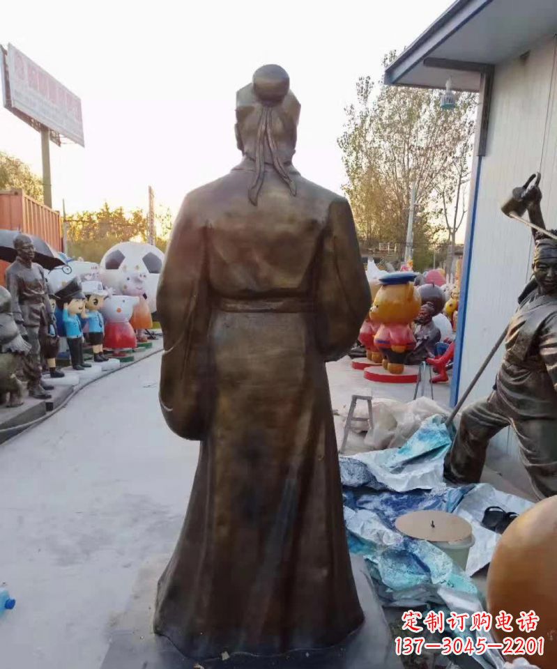 山东精美雕塑永流传——华佗名医铜雕(定制)