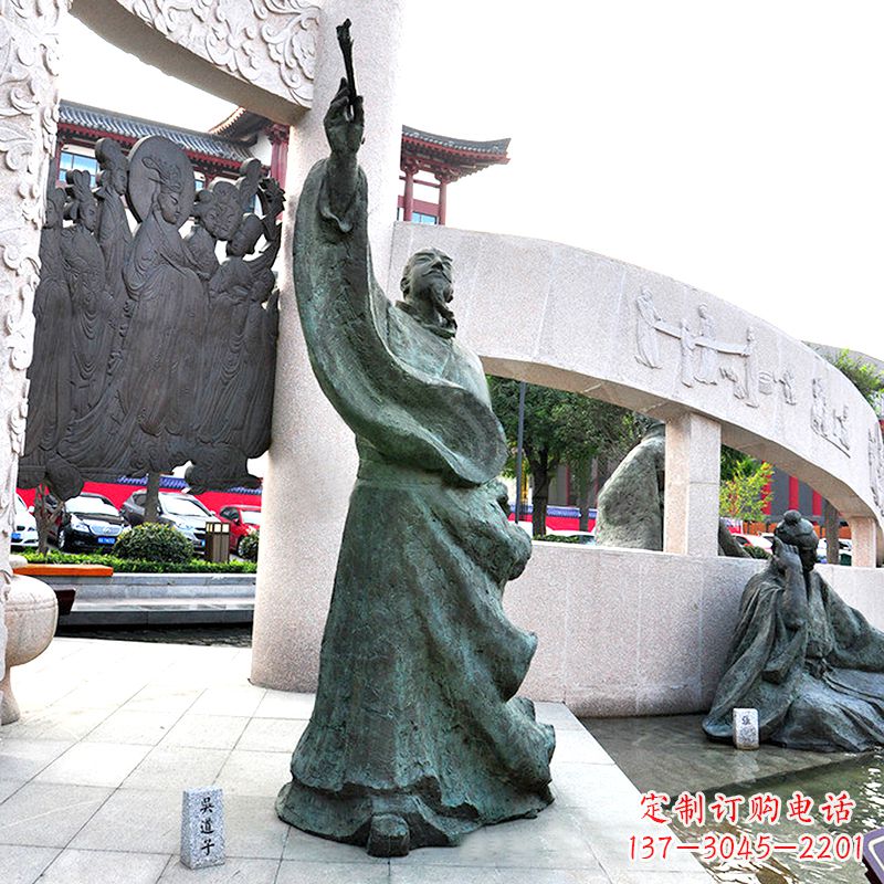 山东中领雕塑:仿古吴道子铜雕像