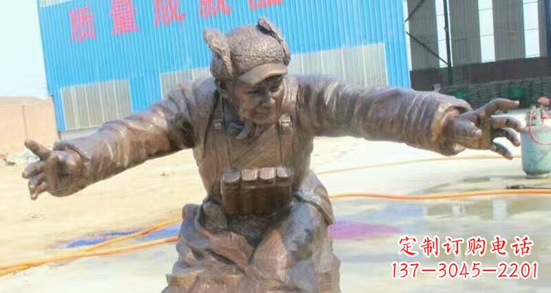 山东荣耀时刻,纪念经典——黄继光校园英雄人物铜雕