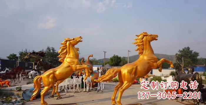 山东高品质黄铜色奔马铜雕